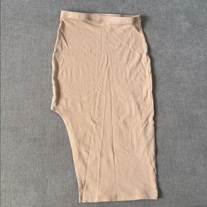 Womens Beige Midi Skirt with asymmetrical detailing. Size S